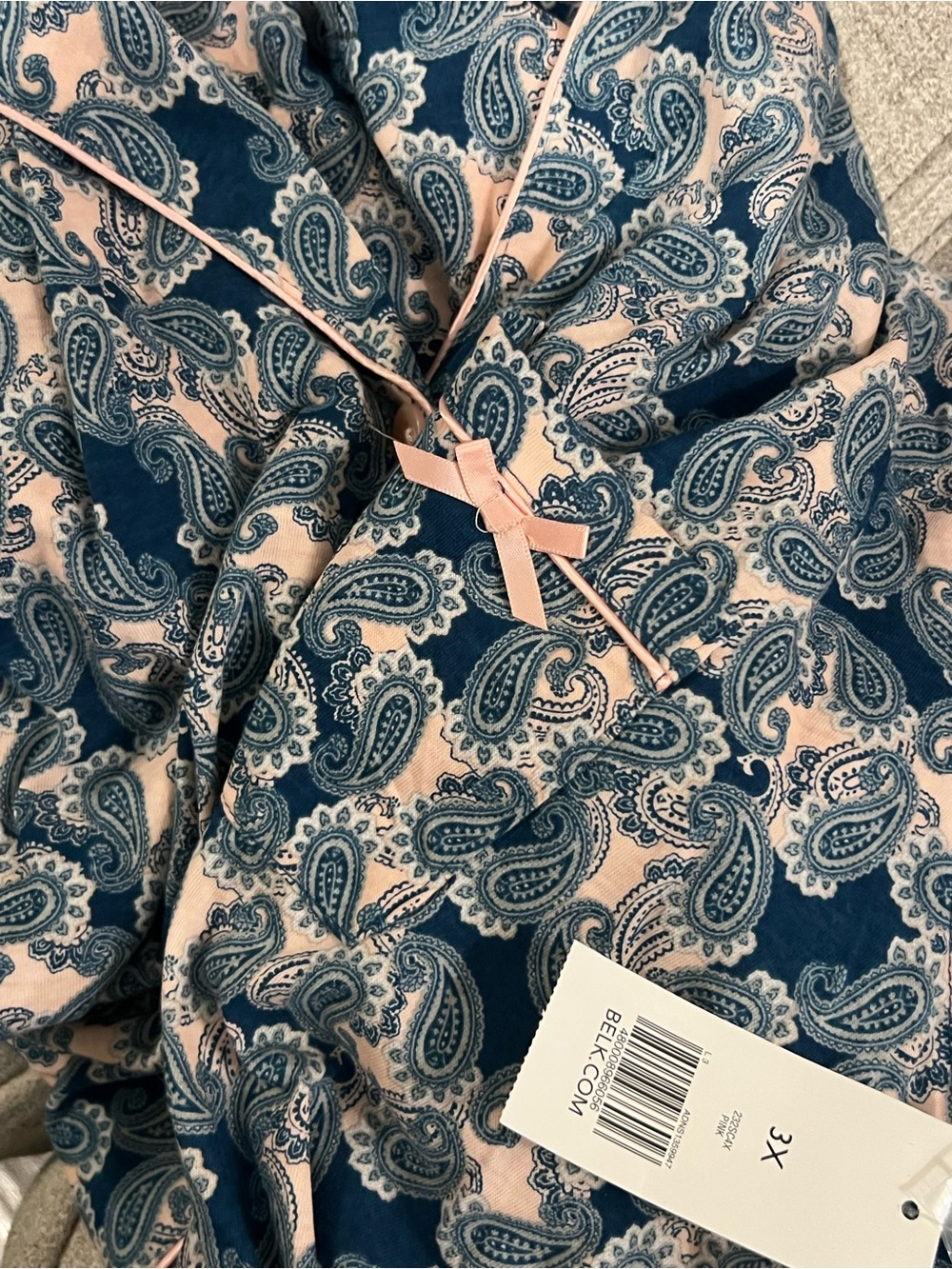 Women’s Paisley Kim Roger’s Pink and Blue Capri Pajama Set